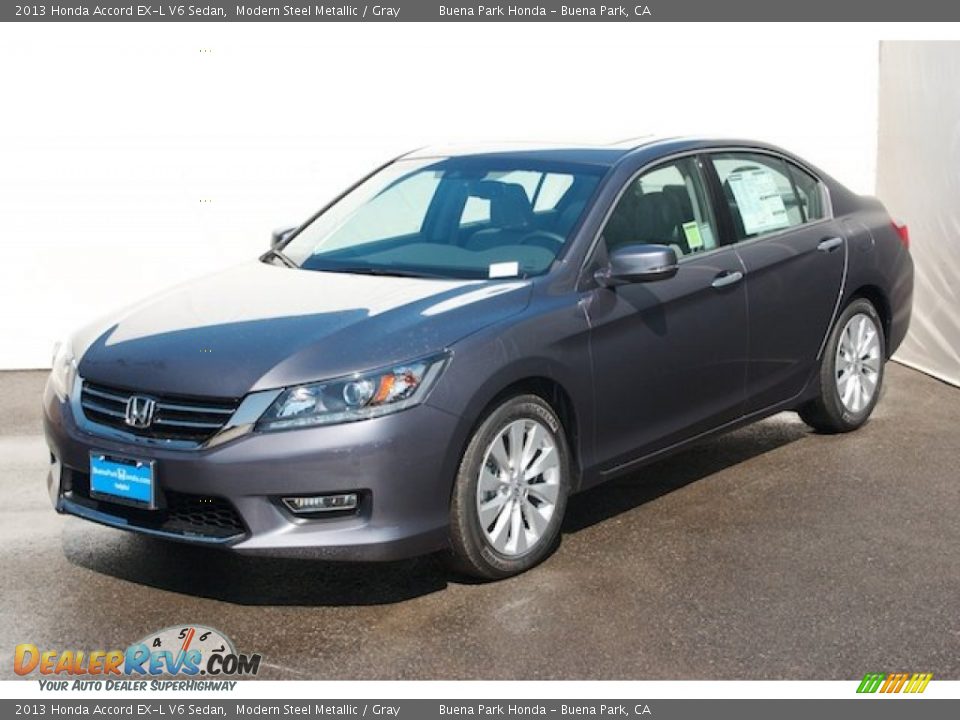 2013 Honda Accord EX-L V6 Sedan Modern Steel Metallic / Gray Photo #3