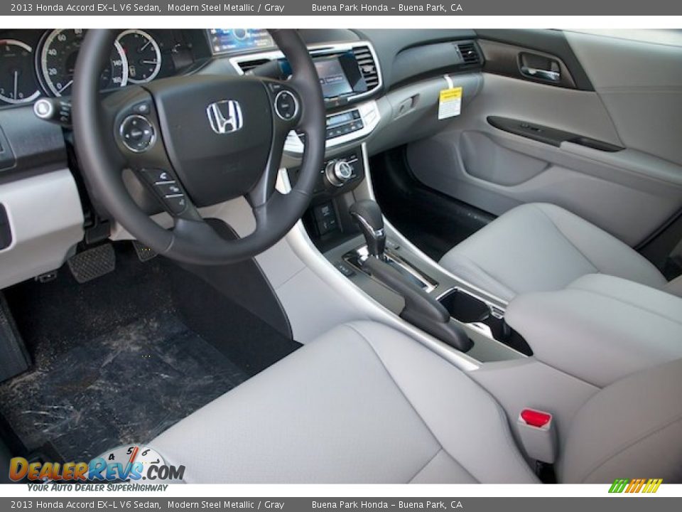 Gray Interior - 2013 Honda Accord EX-L V6 Sedan Photo #10