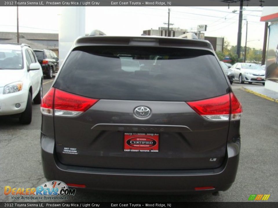 2012 Toyota Sienna LE Predawn Gray Mica / Light Gray Photo #5