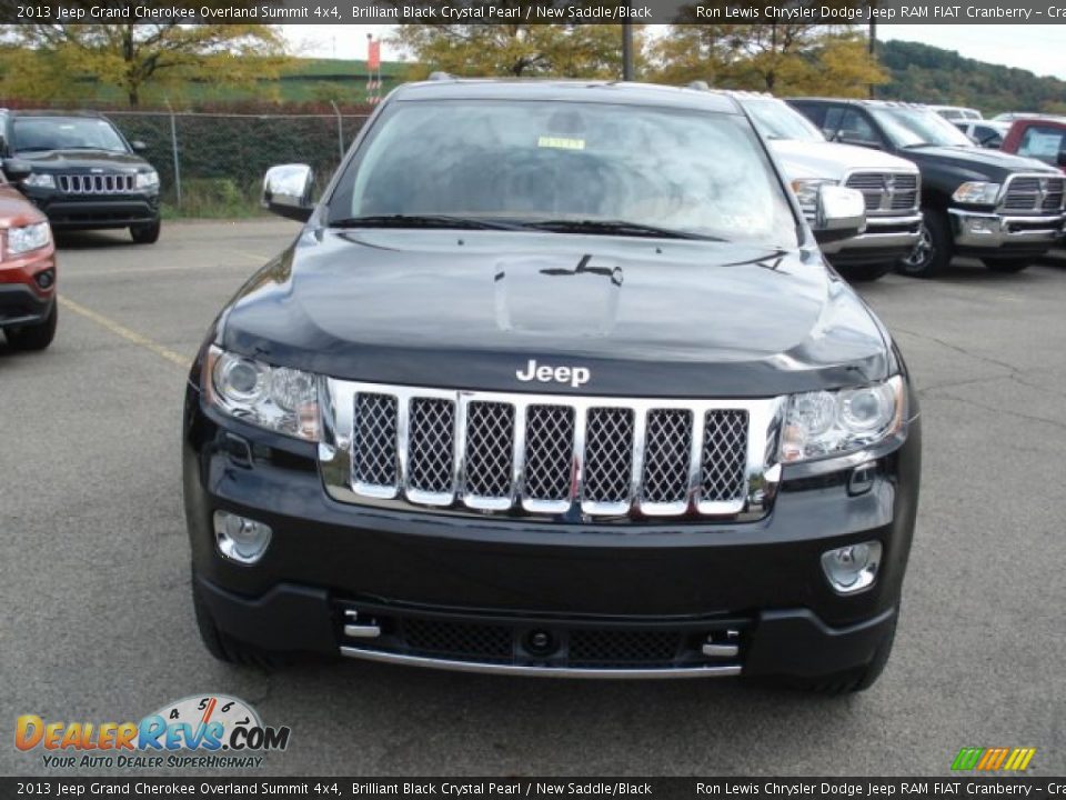 2013 Jeep Grand Cherokee Overland Summit 4x4 Brilliant Black Crystal Pearl / New Saddle/Black Photo #3