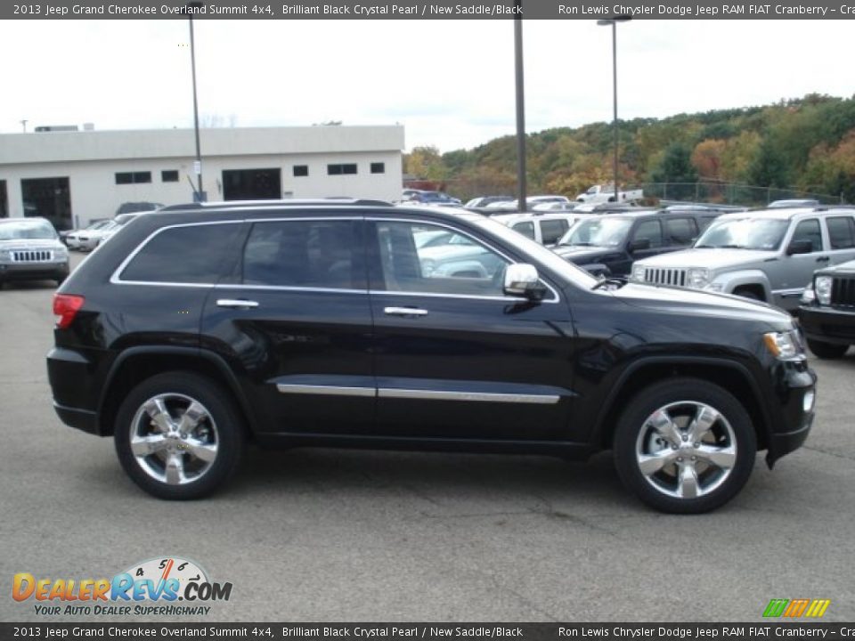 2013 Jeep Grand Cherokee Overland Summit 4x4 Brilliant Black Crystal Pearl / New Saddle/Black Photo #5