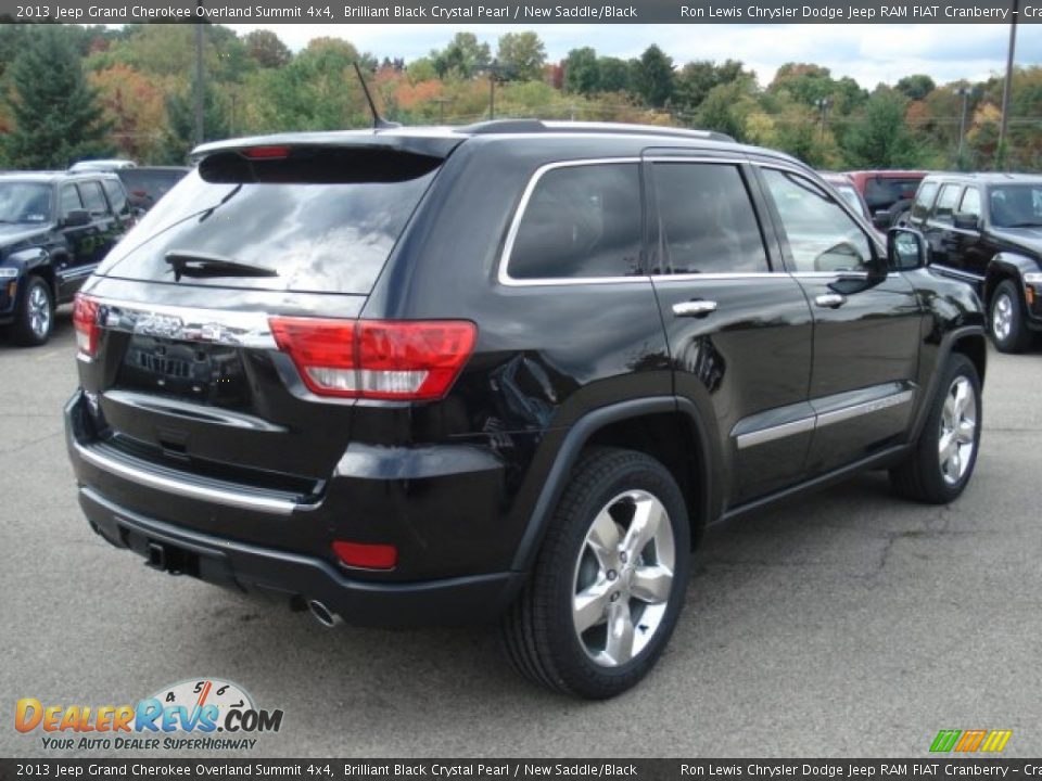 2013 Jeep Grand Cherokee Overland Summit 4x4 Brilliant Black Crystal Pearl / New Saddle/Black Photo #6