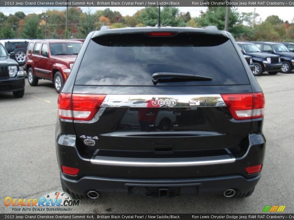 2013 Jeep Grand Cherokee Overland Summit 4x4 Brilliant Black Crystal Pearl / New Saddle/Black Photo #7