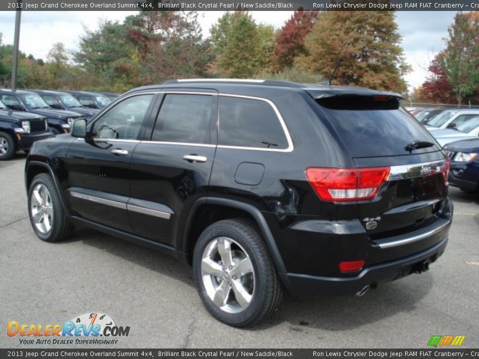 2013 Jeep Grand Cherokee Overland Summit 4x4 Brilliant Black Crystal Pearl / New Saddle/Black Photo #8