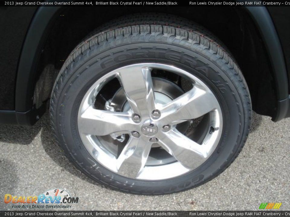 2013 Jeep Grand Cherokee Overland Summit 4x4 Brilliant Black Crystal Pearl / New Saddle/Black Photo #9