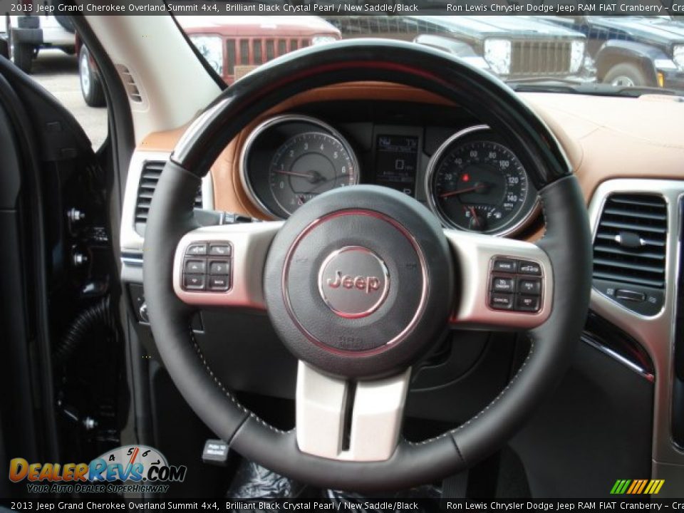 2013 Jeep Grand Cherokee Overland Summit 4x4 Brilliant Black Crystal Pearl / New Saddle/Black Photo #18