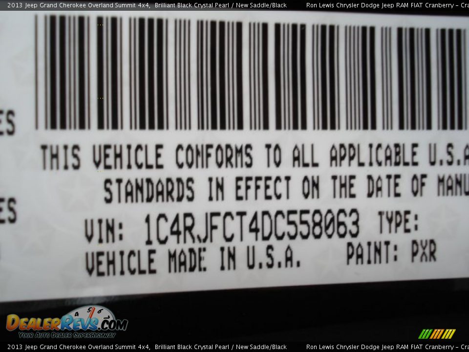 2013 Jeep Grand Cherokee Overland Summit 4x4 Brilliant Black Crystal Pearl / New Saddle/Black Photo #20