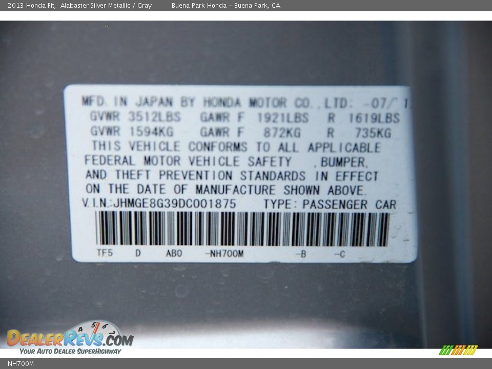 NH700M - 2013 Honda Fit