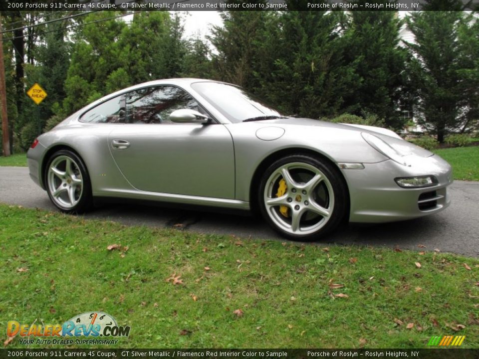 2006 Porsche 911 Carrera 4S Coupe GT Silver Metallic / Flamenco Red Interior Color to Sample Photo #8