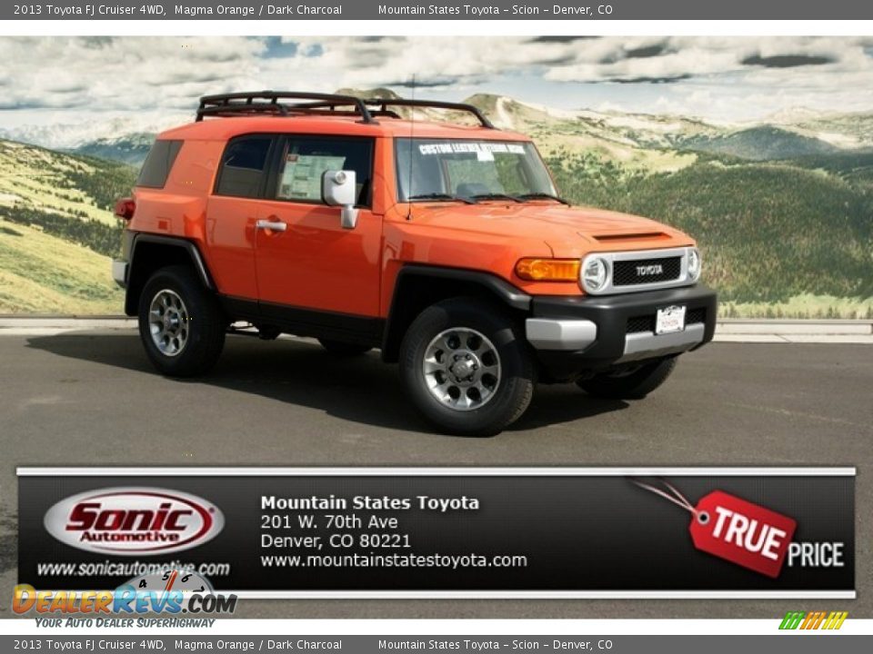 2013 Toyota FJ Cruiser 4WD Magma Orange / Dark Charcoal Photo #1