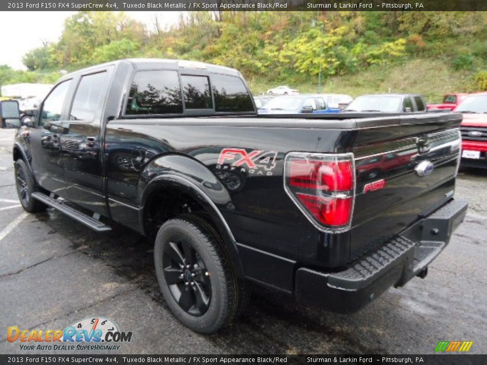 2013 Ford F150 FX4 SuperCrew 4x4 Tuxedo Black Metallic / FX Sport Appearance Black/Red Photo #4