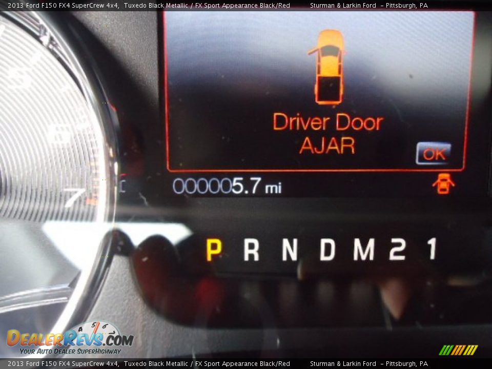 2013 Ford F150 FX4 SuperCrew 4x4 Tuxedo Black Metallic / FX Sport Appearance Black/Red Photo #15