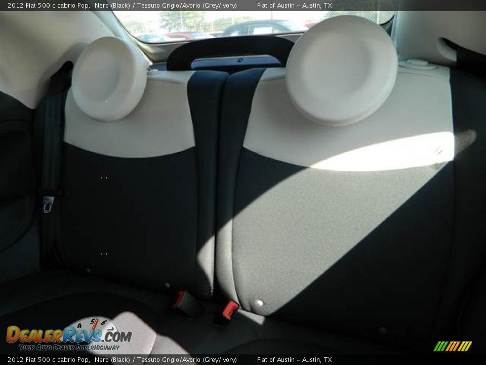 2012 Fiat 500 c cabrio Pop Nero (Black) / Tessuto Grigio/Avorio (Grey/Ivory) Photo #7