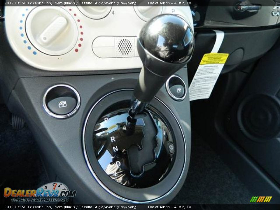 2012 Fiat 500 c cabrio Pop Nero (Black) / Tessuto Grigio/Avorio (Grey/Ivory) Photo #8