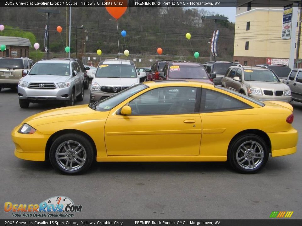 2003 Chevrolet Cavalier LS Sport Coupe Yellow / Graphite Gray Photo #3