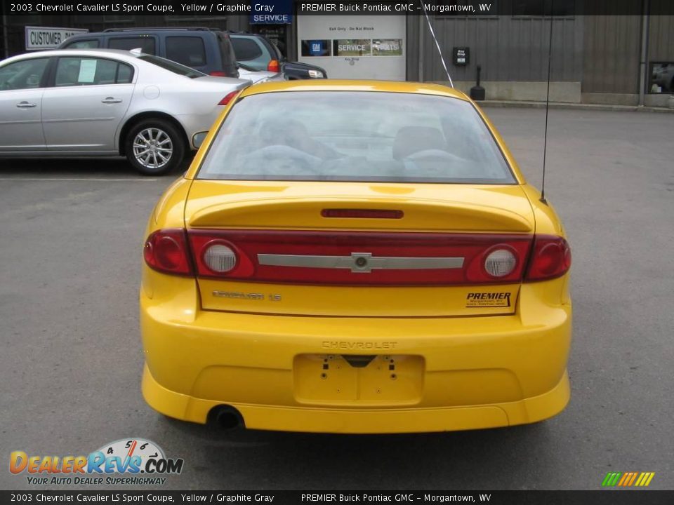 2003 Chevrolet Cavalier LS Sport Coupe Yellow / Graphite Gray Photo #5