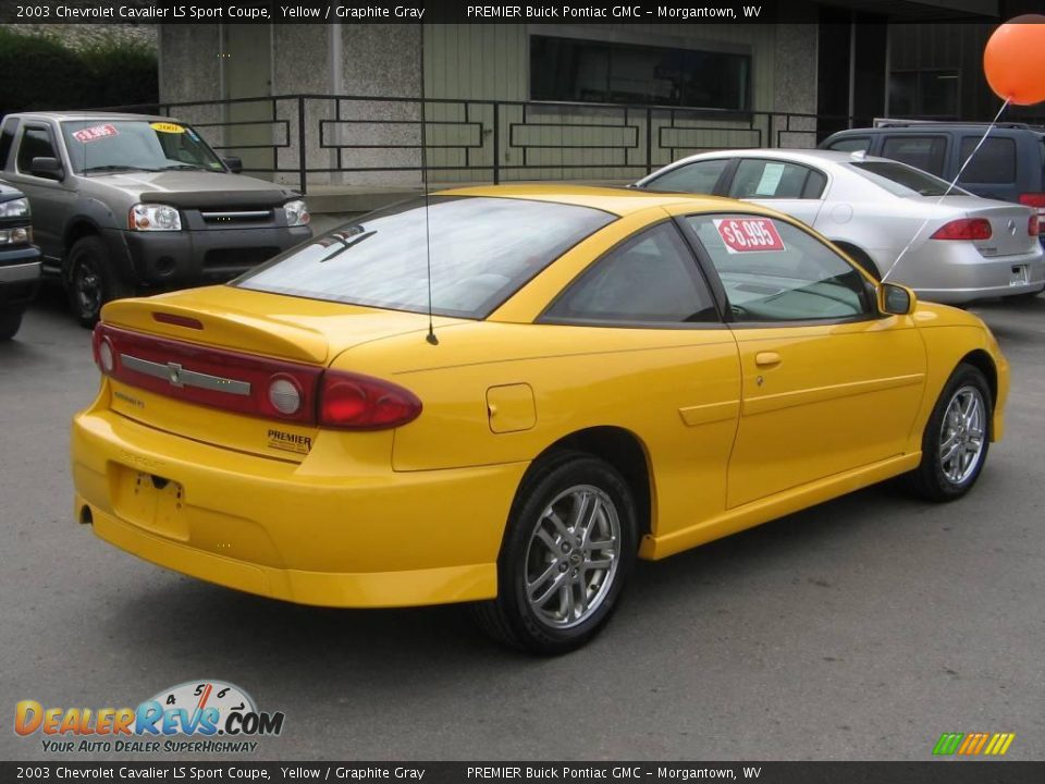 2003 Chevrolet Cavalier LS Sport Coupe Yellow / Graphite Gray Photo #6