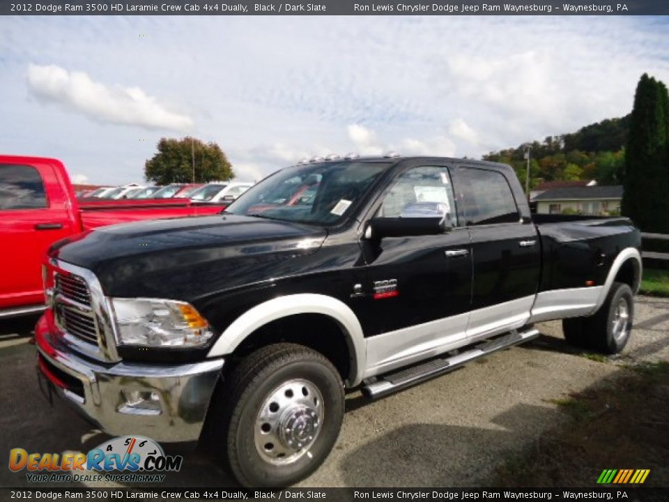 Front 3/4 View of 2012 Dodge Ram 3500 HD Laramie Crew Cab 4x4 Dually Photo #1