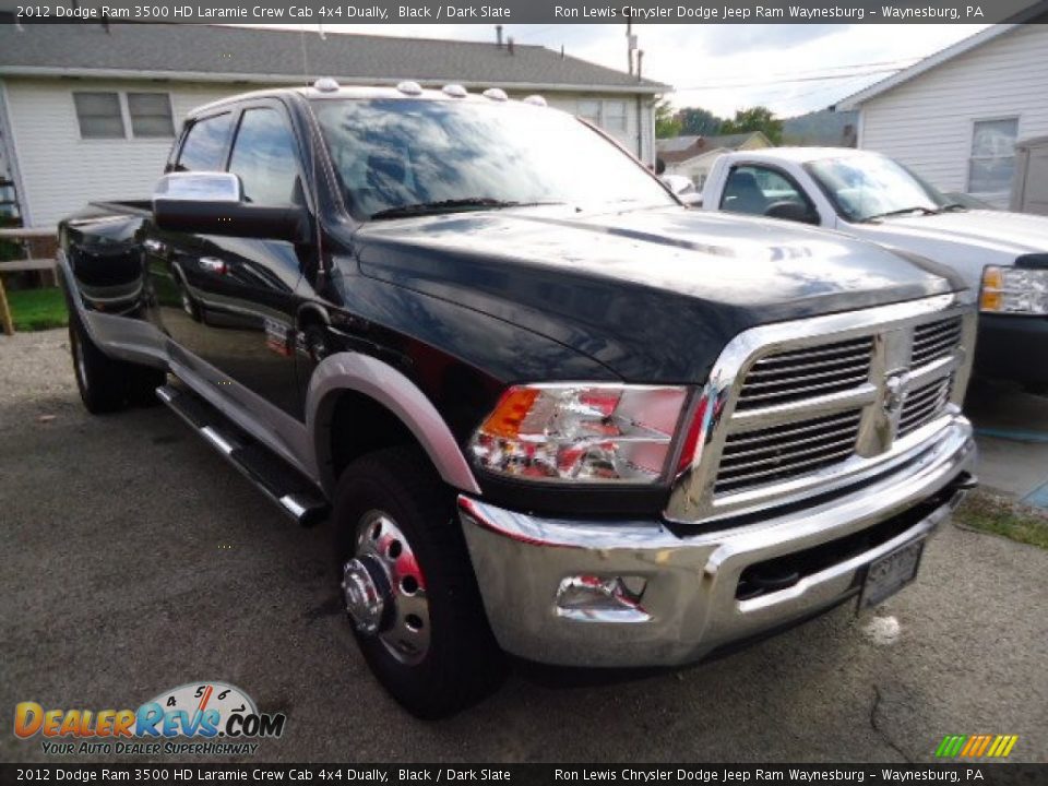 2012 Dodge Ram 3500 HD Laramie Crew Cab 4x4 Dually Black / Dark Slate Photo #6