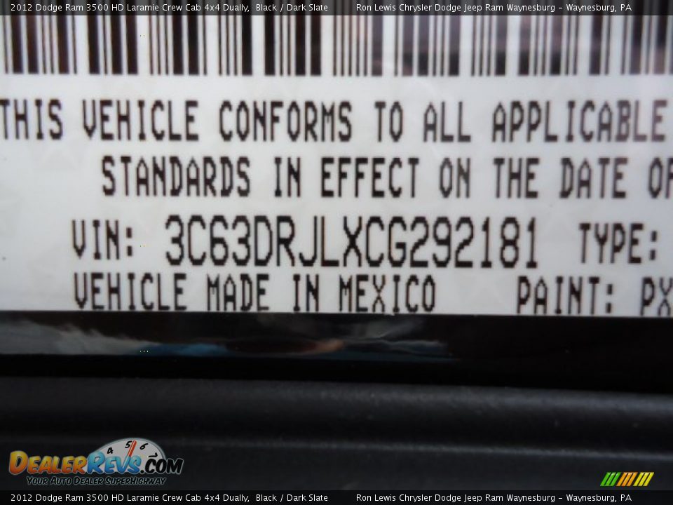 2012 Dodge Ram 3500 HD Laramie Crew Cab 4x4 Dually Black / Dark Slate Photo #16