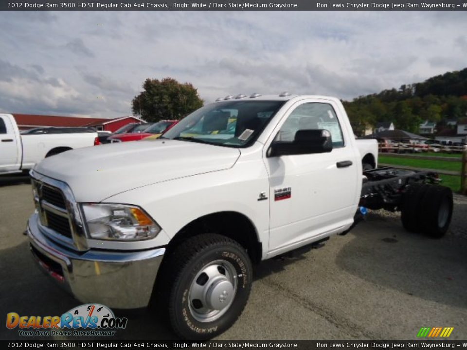2012 Dodge Ram 3500 HD ST Regular Cab 4x4 Chassis Bright White / Dark Slate/Medium Graystone Photo #1