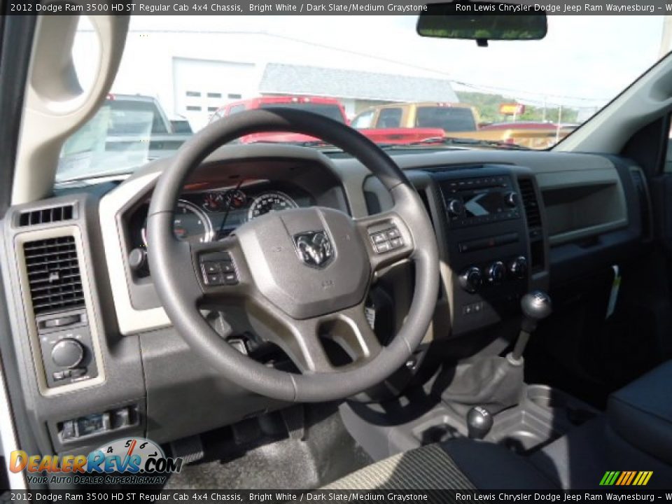 2012 Dodge Ram 3500 HD ST Regular Cab 4x4 Chassis Bright White / Dark Slate/Medium Graystone Photo #11