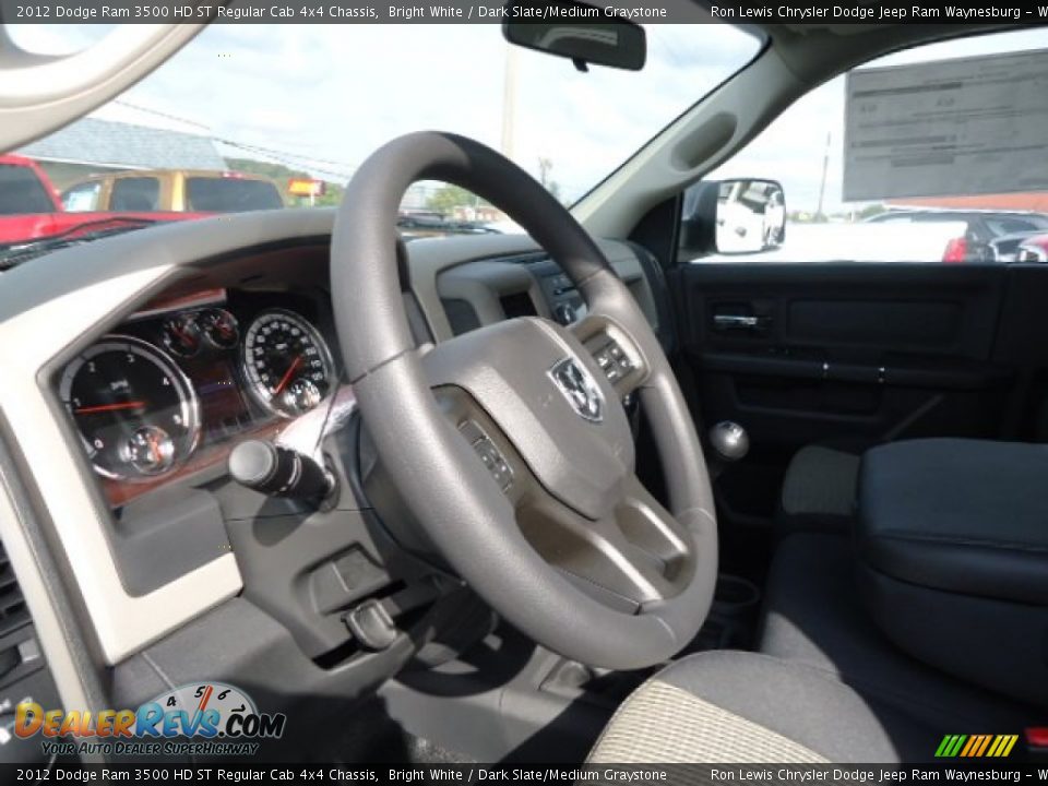 2012 Dodge Ram 3500 HD ST Regular Cab 4x4 Chassis Bright White / Dark Slate/Medium Graystone Photo #13
