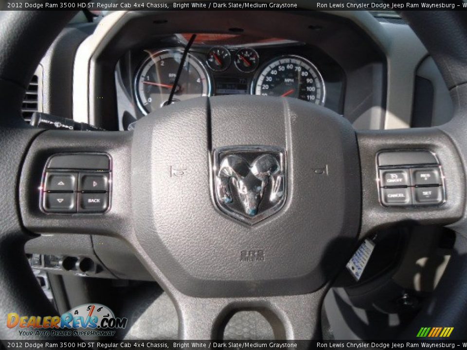 2012 Dodge Ram 3500 HD ST Regular Cab 4x4 Chassis Bright White / Dark Slate/Medium Graystone Photo #17
