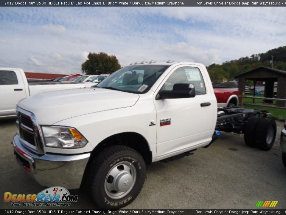 2012 Dodge Ram 3500 HD SLT Regular Cab 4x4 Chassis Bright White / Dark Slate/Medium Graystone Photo #1