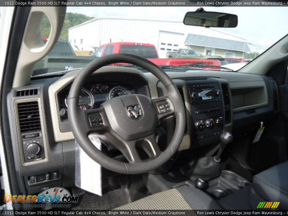 2012 Dodge Ram 3500 HD SLT Regular Cab 4x4 Chassis Bright White / Dark Slate/Medium Graystone Photo #11