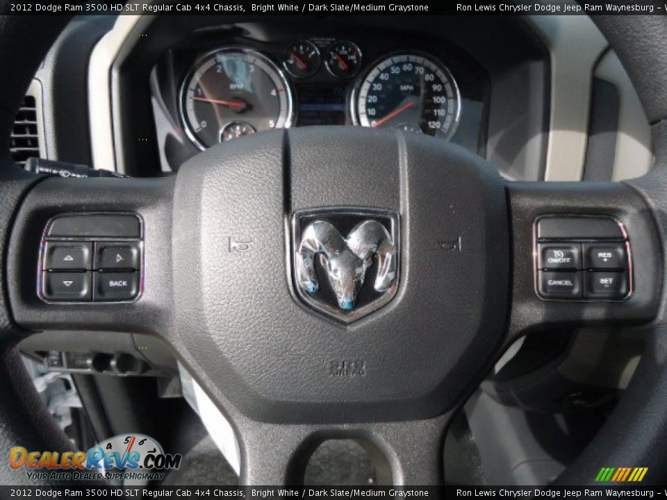 2012 Dodge Ram 3500 HD SLT Regular Cab 4x4 Chassis Bright White / Dark Slate/Medium Graystone Photo #17