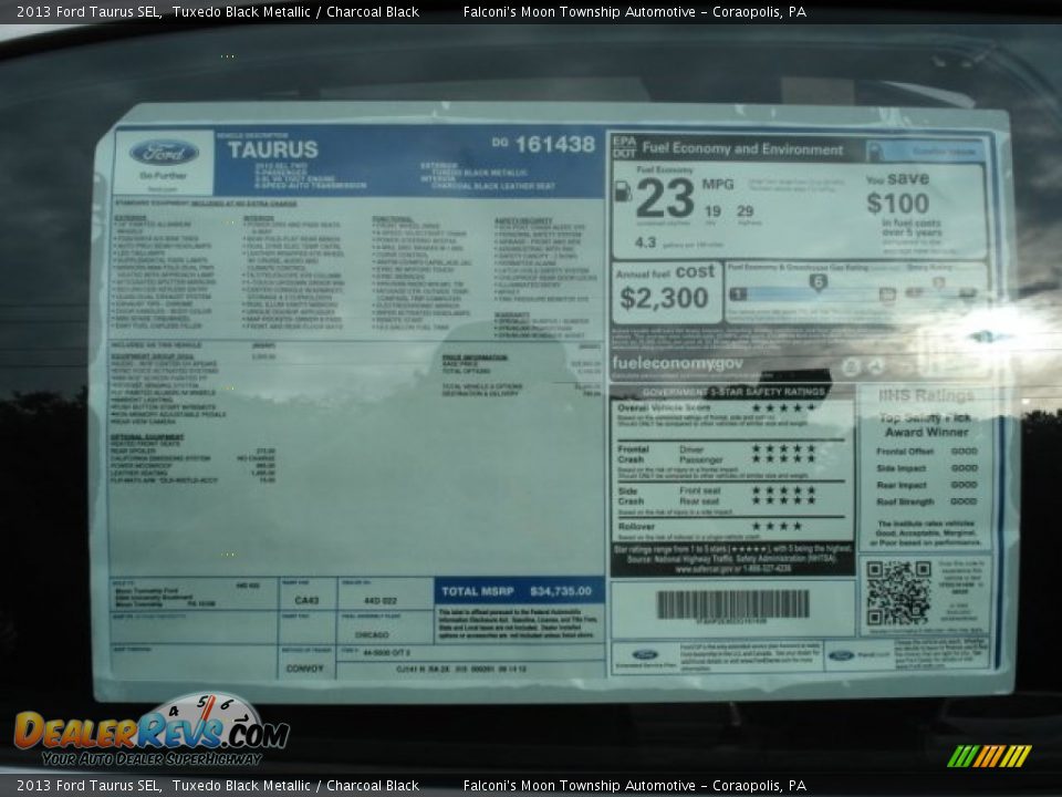 2013 Ford Taurus SEL Tuxedo Black Metallic / Charcoal Black Photo #19