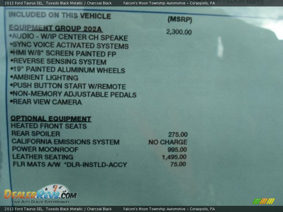 2013 Ford Taurus SEL Tuxedo Black Metallic / Charcoal Black Photo #20