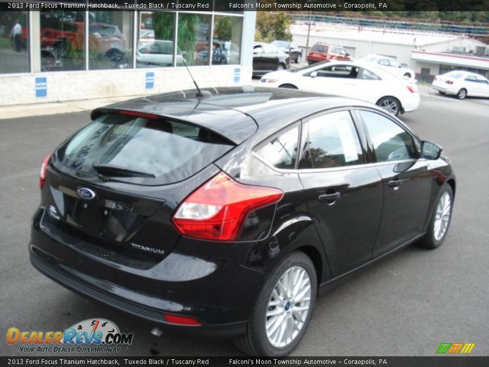 2013 Ford Focus Titanium Hatchback Tuxedo Black / Tuscany Red Photo #8