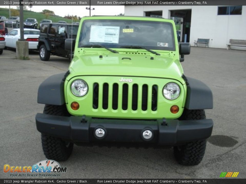 2013 Jeep Wrangler Rubicon 4x4 Gecko Green / Black Photo #3