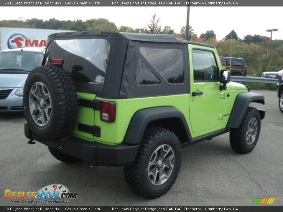 2013 Jeep Wrangler Rubicon 4x4 Gecko Green / Black Photo #6