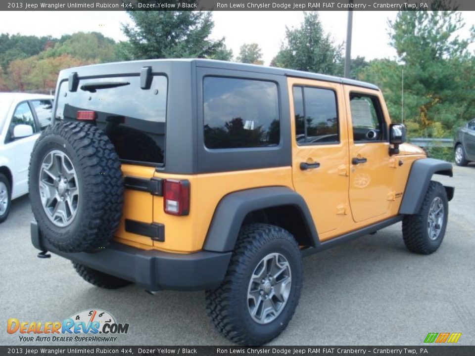 2013 Jeep Wrangler Unlimited Rubicon 4x4 Dozer Yellow / Black Photo #6