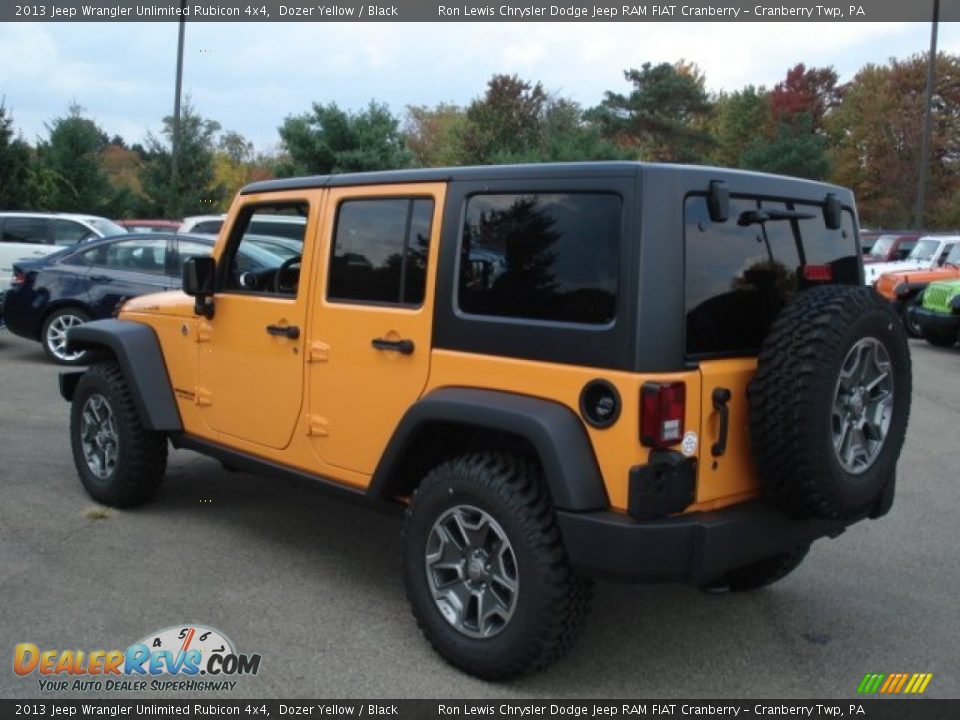 2013 Jeep Wrangler Unlimited Rubicon 4x4 Dozer Yellow / Black Photo #8