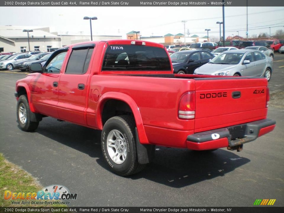 2002 Dodge Dakota Sport Quad Cab 4x4 Flame Red Dark Slate Gray Photo