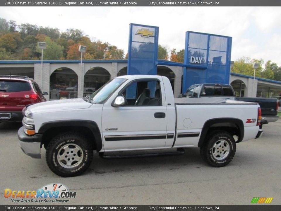 2000 Chevrolet Silverado 1500 LS Regular Cab 4x4 Summit White / Graphite Photo #2