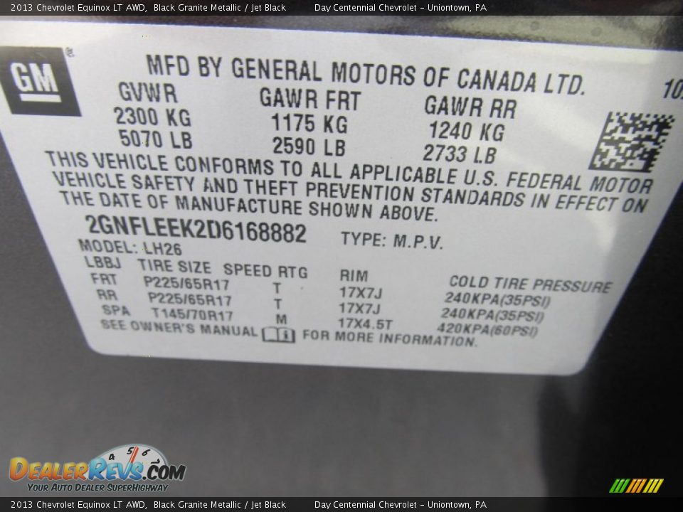 2013 Chevrolet Equinox LT AWD Black Granite Metallic / Jet Black Photo #19