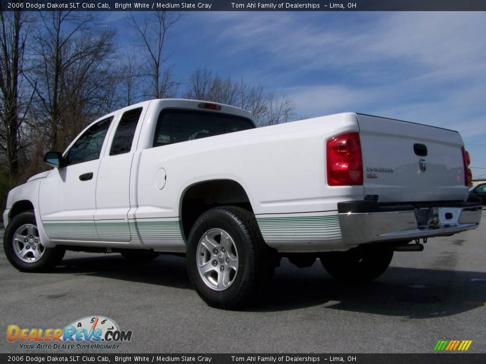 2006 Dodge Dakota SLT Club Cab Bright White / Medium Slate Gray Photo #7