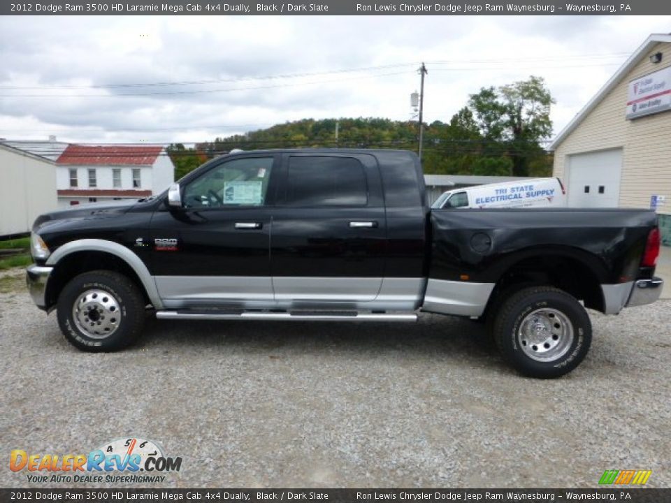 2012 Dodge Ram 3500 HD Laramie Mega Cab 4x4 Dually Black / Dark Slate Photo #2