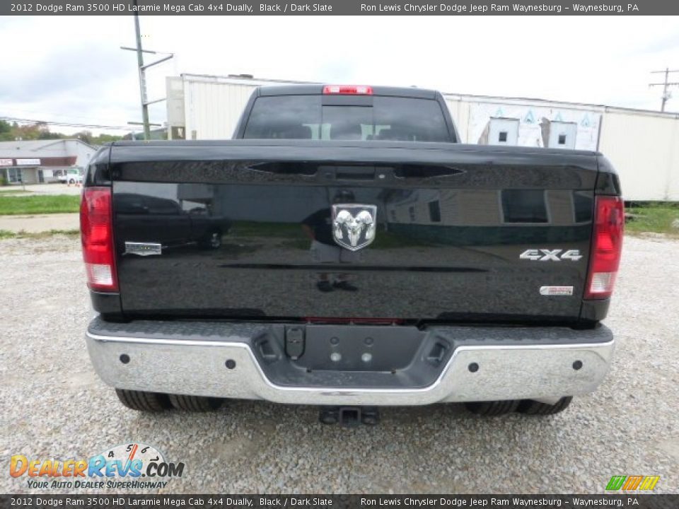 2012 Dodge Ram 3500 HD Laramie Mega Cab 4x4 Dually Black / Dark Slate Photo #4