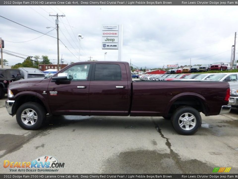 2012 Dodge Ram 2500 HD Laramie Crew Cab 4x4 Deep Cherry Red Crystal Pearl / Light Pebble Beige/Bark Brown Photo #2