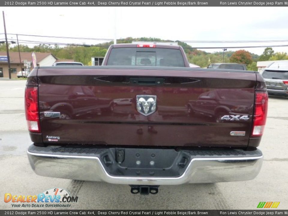 2012 Dodge Ram 2500 HD Laramie Crew Cab 4x4 Deep Cherry Red Crystal Pearl / Light Pebble Beige/Bark Brown Photo #4