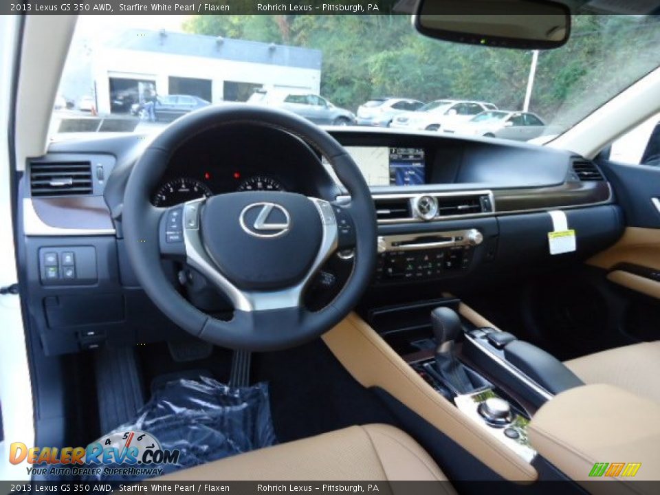 2013 Lexus GS 350 AWD Starfire White Pearl / Flaxen Photo #11