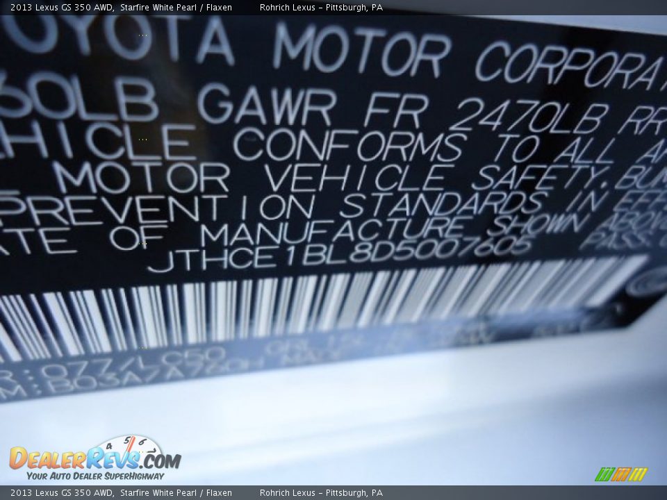 2013 Lexus GS 350 AWD Starfire White Pearl / Flaxen Photo #16