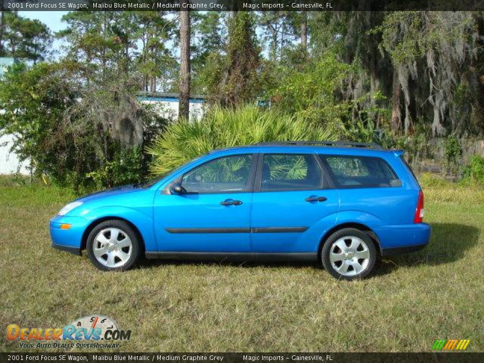2001 Ford Focus SE Wagon Malibu Blue Metallic / Medium Graphite Grey Photo #3