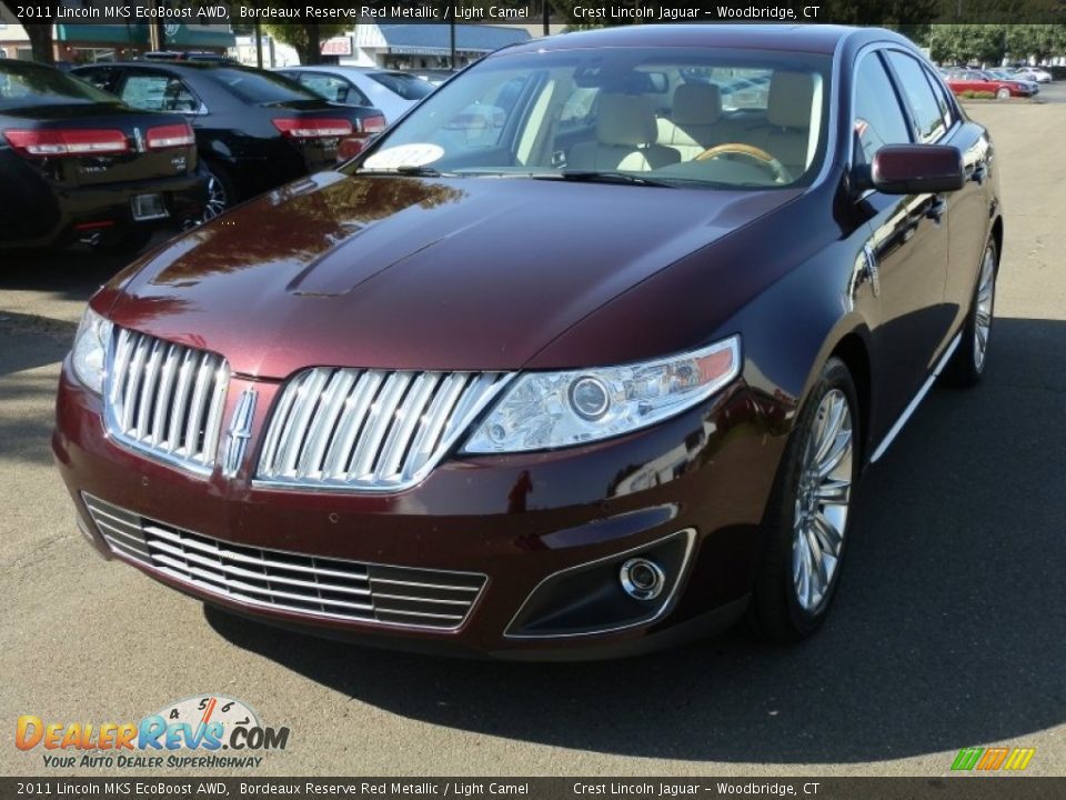 2011 Lincoln MKS EcoBoost AWD Bordeaux Reserve Red Metallic / Light Camel Photo #3